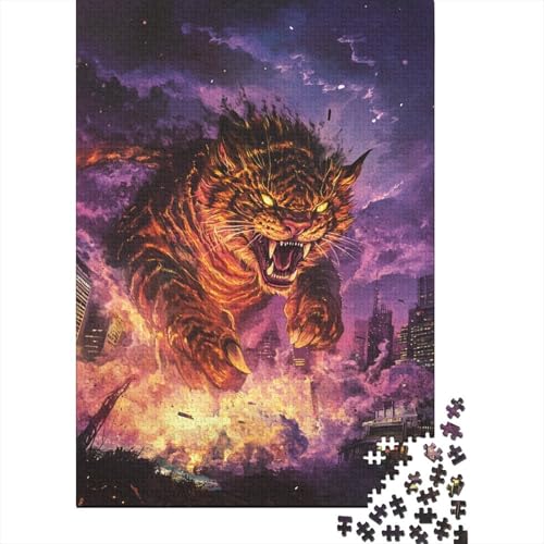 Tiger 1000 Stück Puzzles Für Erwachsene Stress Abbauen Familien-Puzzlespiel 1000-teiliges Puzzle Lernspiel Spielzeug Geschenk Puzzel 1000pcs (75x50cm) von DHBANEIOK