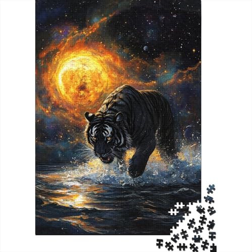 Tiger 1000 Stück Puzzles Für Erwachsene Stress Abbauen Familien-Puzzlespiel Mit Poster in 1000- Puzzle Lernspiel Spielzeug Geschenk Puzzel 1000pcs (75x50cm) von DHBANEIOK