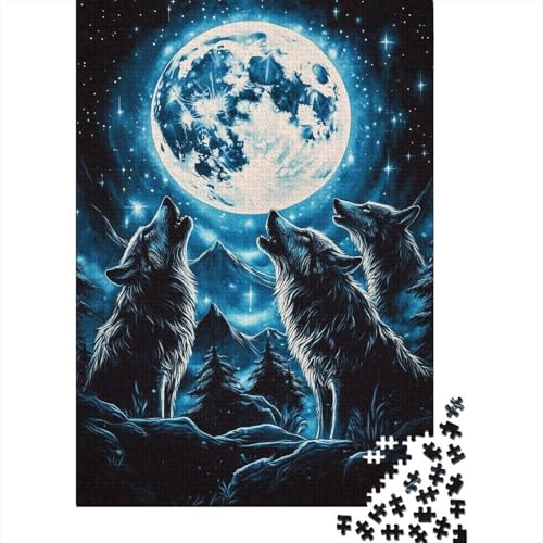 Wolf Puzzle 1000 Teile,für Erwachsene, Impossible Puzzle,farbenfrohes Legespiel,Geschicklichkeitsspiel Für Die Ganze Familie,Erwachsenenpuzzle Puzzel 1000pcs (75x50cm) von DHBANEIOK