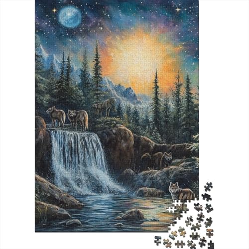 Wolf Puzzle 1000 Teile,für Erwachsene, Impossible Puzzle,farbenfrohes Legespiel,Geschicklichkeitsspiel Für Die Ganze Familie,Erwachsenenpuzzle Puzzel 1000pcs (75x50cm) von DHBANEIOK