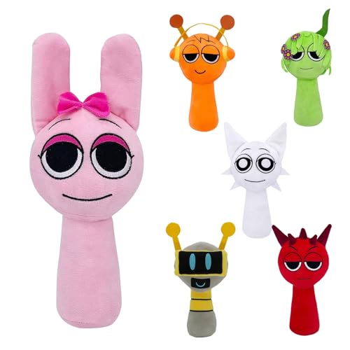 DHINCHANSAIB Sprunki Plush Plüschtier Sprunky Wenda und Grau, 10 Zoll, weich und lustig, Plüschspielzeug für Geburtstage von Fans und Freunden (Pink) von DHINCHANSAIB