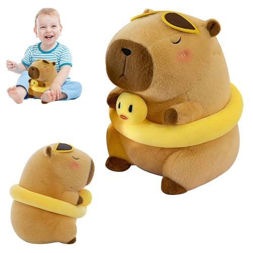 DHINCHANSAIB kawaii capybara cuddy perchio gebiss plush plush mit Entenschwimmring ideal als Geschenk für Mädchen kleine Spielzeug und Kissen für Spielzeug gemütlich von DHINCHANSAIB