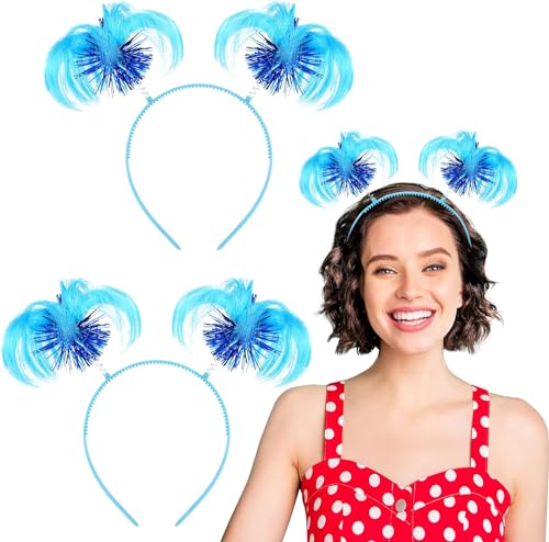 2 Stück Blau Stirnband Niedliche Blau Haarband mit Feder Bopper Party Haarschmuck für Karneval Maskerade Cosplay Kostüm Zubehör (B) von DHRUTI