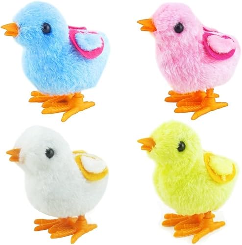 DHRUTI Aufziehspielzeug Ostern 4 Stück Ostern Huhn Spielzeug, Aaufziehtiere Ostern, Aufziehspielzeug Kinder, Osterkorb Füllstoffe, Ostern Spielzeug Geschenk, für Junge und Mädchen von DHRUTI