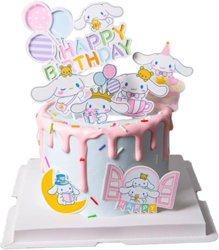 Tortendeko Geburtstag Mädchen, Cartoon Cake Topper, Kuchen Topper, Torten Topper Geburtstagsdeko Jungen Mädchen, Kinder Geburtstag Party Kuchen Deko (A) von DHRUTI