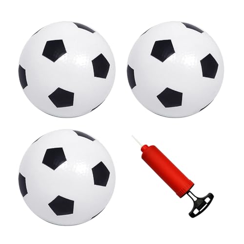DHSBGWSX 3 Stück aufblasbarer Fußball, 1 Stück Pumpe, Mini-Lichtfußball, aufblasbarer weicher Fußball, Kinder-Sportfußball, Jungen-Fußballgeschenk, geeignet für drinnen und draußen von DHSBGWSX