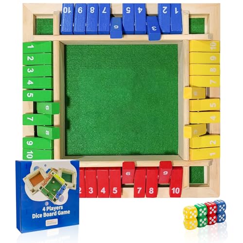 DHSUN Spiele mit geschlossener Box, Klassische Brettspiele für 1–4 Personen, Würfelspiele, Spiele für Familienfeiern, Reisespielzeug, Eltern-Kind-Spiele, mathematisches Logiktraining für Kinder von DHSUN