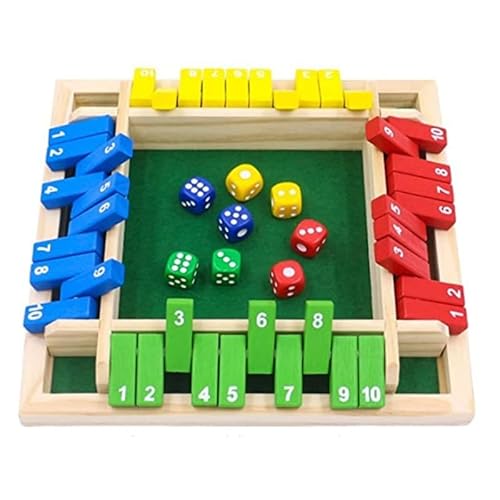 DHSUN Spiele mit geschlossener Box, Klassische Brettspiele für 1–4 Personen, Würfelspiele, Spiele für Familienfeiern, Reisespielzeug, Eltern-Kind-Spiele, mathematisches Logiktraining für Kinder von DHSUN