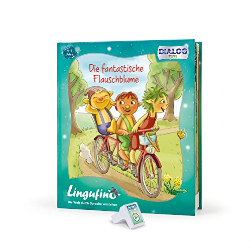 DIALOG TOYS DEDE-DT-LF02B Lingufino Erweiterungs-Set Die Fantastische Flauschblume mit Abenteuerbuch und Dialogmodul für den lingutastischen Kobold, der die Geschichte erzählt und echte führt von DIALOG TOYS