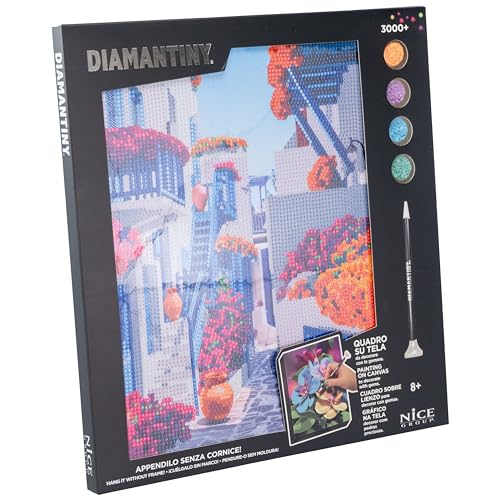 DIAMANTINY 96568 Blaue Balkone Malen nach Zahlen, Mehrfarbig, 32 x 30 x 2 cm von DIAMANTINY