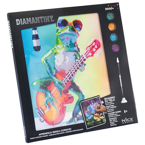 DIAMANTINY 96571 Frosch mit Gitarre Bild-Malen nach Zahlen, Mehrfarbig, 32 x 30 x 2 cm von DIAMANTINY