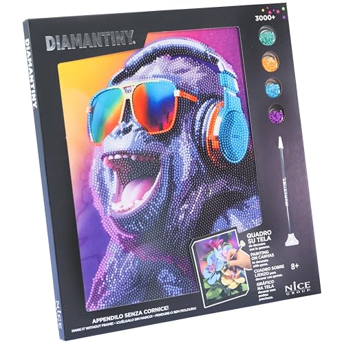 DIAMANTINY Level Up – Bild – Creative Art Diamond Painting Kit – Erstellen Sie das Mosaik Dj Gorilla von DIAMANTINY