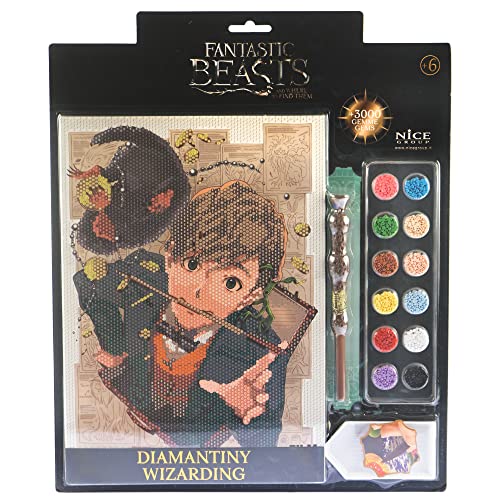 DIAMANTINY 21007 Fantastische Tiere - Wizarding Dinasty Newt und Snaso - Mosaik-Set, Aktivitäten Crystal Art, Diamond Painting, 1 Bild A4, mehrfarbig, 21 x 29,7 cm von DIAMANTINY