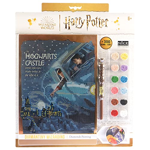 DIAMANTINY Harry Potter – Wizarding Foundation Flying Car – Mosaik-Set – Aktivitäten Crystal Art Diamond Painting – 1 Bild A4, mehrfarbig, 21 x 29,7 cm, 21014 von DIAMANTINY