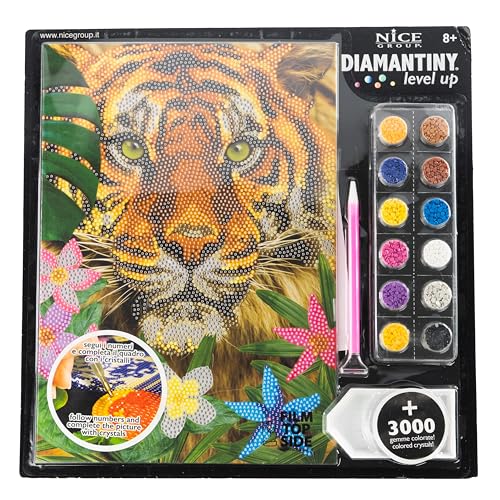 DIAMANTINY Level Up – Wild – Nice Group Creative Art Diamond Painting Kit – Tiger Mosaik von DIAMANTINY