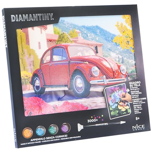 DIAMANTINY Level Up - Bild - Creative Art, Diamond Painting Kit, Mosaik, Käfer, Rot von DIAMANTINY