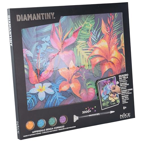 DIAMANTINY Level Up - Bild - Creative Art, Diamond Painting Kit, Mosaik Tropical Flowers von DIAMANTINY