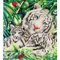 DIAMOND DOTZ® DD10.006 Original Diamond Painting White Tiger & Cubs 52 x 52 cm von DIAMOND DOTZ®