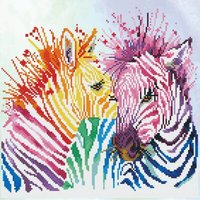 DIAMOND DOTZ® DD8.005 Original Diamond Painting Rainbow Zebras“ 40 x 40 cm von DIAMOND DOTZ®