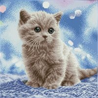 DIAMOND DOTZ® DQ8.020 Squares Original Diamond Painting Katze Bubbles“ 34,5 x 34,5 cm von DIAMOND DOTZ®