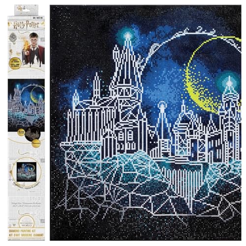 DIAMOND DOTZ CD238000910 - Original 5D Diamond Painting Set Mond über Hogwarts, Harry Potter Kreativset mit 32.400 Diamant Mosaiksteinen, Malset 52 x 52 cm, DIY für Erwachsene und Kinder ab 8 Jahren von DIAMOND DOTZ