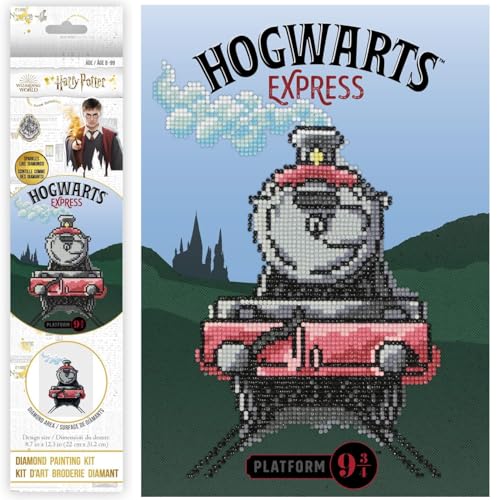 DIAMOND DOTZ CD238003003 - Original 5D Diamond Painting Set Hogwarts Express, Harry Potter Kreativset mit 2.876 Diamant Mosaiksteinen, Malset 22 x 31cm, DIY für Erwachsene und Kinder ab 8 Jahren von DIAMOND DOTZ