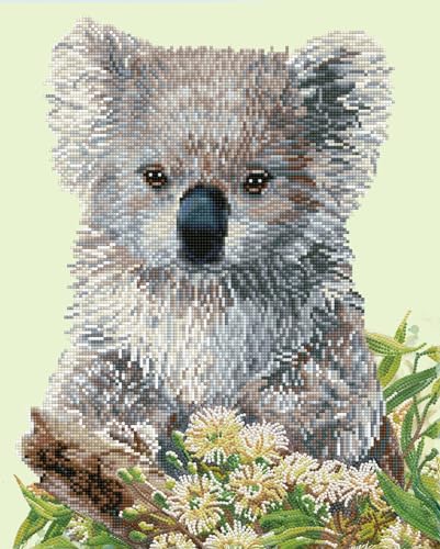 DIAMOND DOTZ DD10.055 - Original 5D Diamond Painting Set Koala und Eucalyptus, Kreativset mit 17.942 Diamant Mosaiksteinen, Malset ca. 41 x 51 cm, DIY Komplettset für Erwachsene und Kinder ab 8 Jahren von DIAMOND DOTZ