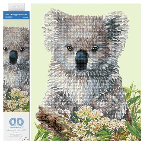 DIAMOND DOTZ DD10.055 - Original 5D Diamond Painting Set Koala und Eucalyptus, Kreativset mit 17.942 Diamant Mosaiksteinen, Malset ca. 41 x 51 cm, DIY Komplettset für Erwachsene und Kinder ab 8 Jahren von DIAMOND DOTZ