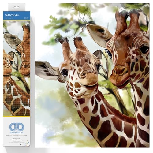 DIAMOND DOTZ DD8.017 - Original 5D Diamond Painting Set Giraffen Groß & Zart, Kreativset mit 9.549 Diamant Mosaiksteinen, Malset ca. 40 x 40 cm, DIY Komplettset für Erwachsene und Kinder ab 8 Jahren DIAMOND DOTZ DD8.017 - Original 5D Diamond Painting Set Giraffen Groß & Zart, Kreativset mit 9.549 Diamant Mosaiksteinen, Malset ca. 40 x 40 cm, DIY Komplettset für Erwachsene und Kinder ab 8 Jahren von DIAMOND DOTZ