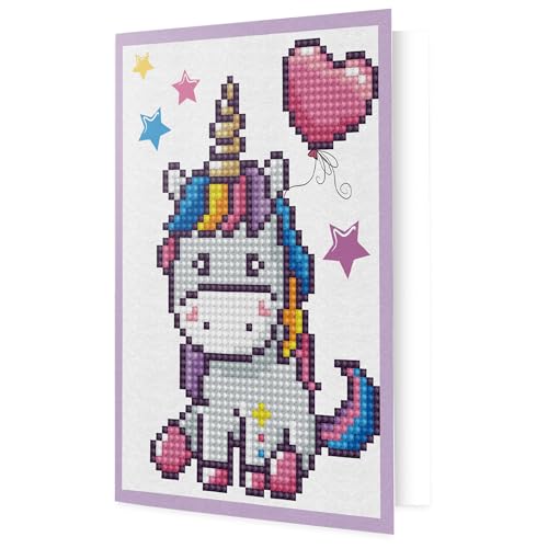 DIAMOND DOTZ DDG.006 - Original Diamond Painting Gru?karte Welcome Baby, Postkarte 12,6 x 17,7 cm, Kreativset mit 1.233 Diamant Mosaiksteinen, DIY Malset f?r Erwachsene und Kinder ab 8 Jahren von DIAMOND DOTZ