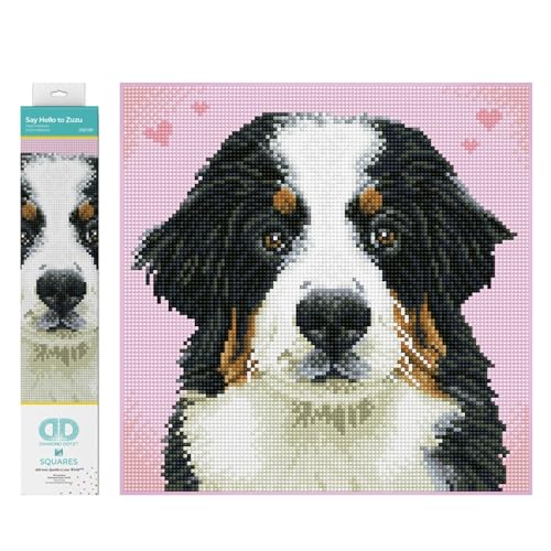 DIAMOND DOTZ DQ7.001 - Original 5D Diamond Painting Squares Set Hund Zuzu, Kreativset mit 11.664 quadratische Diamant Mosaiksteinen, Malset ca. 29 x 29 cm für Erwachsene und Kinder ab 8 Jahren von DIAMOND DOTZ