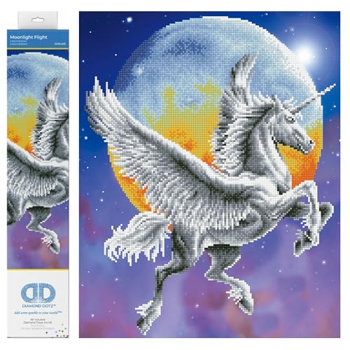 Diamond Dotz DD10-031 Moonlight Flight, ca. 40,5 x 51 cm groß, Diamond Painting, Malen mit Diamanten, funkelndes Bild zum Selbstgestalten, für Kinder und Erwachsene von DIAMOND DOTZ