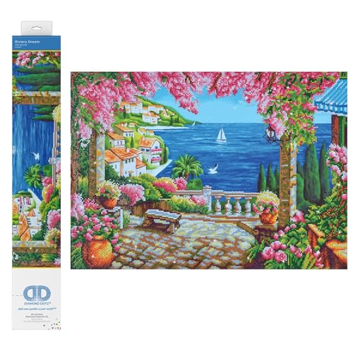 Diamond Dotz DD12-018 Riviera Traum, ca. 66 x 47 cm groß, Diamond Painting, Malen mit Diamanten, funkelndes Bild zum Selbstgestalten, für Kinder und Erwachsene von DIAMOND DOTZ