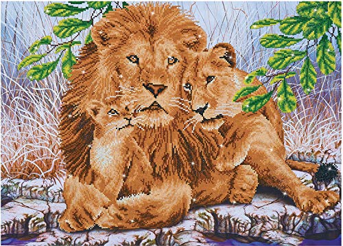 Diamond Dotz DD13-017 Löwenfamilie, ca. 77 x 55 cm groß, Diamond Painting, Malen mit Diamanten, funkelndes Bild zum Selbstgestalten, für Kinder und Erwachsene von DIAMOND DOTZ