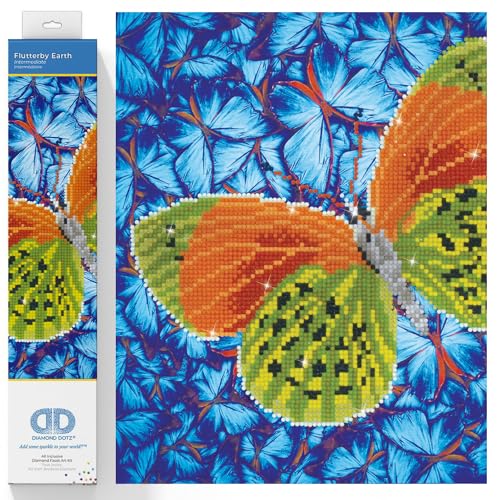 Diamond Dotz DD5-022 Schmetterling grün, ca. 30,5 x 30,5 cm groß, Diamond Painting, Malen mit Diamanten, funkelndes Bild zum Selbstgestalten, für Kinder und Erwachsene von DIAMOND DOTZ