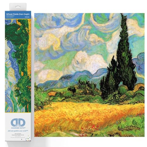 Diamond Dotz DD9-024 Weizenfeld (Van Gogh), ca. 51 x 39 cm groß, Diamond Painting, Malen mit Diamanten, funkelndes Bild zum Selbstgestalten, für Kinder und Erwachsene von DIAMOND DOTZ