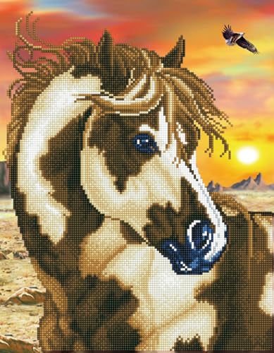 Diamond Dotz DD9-035 Pferd, ca. 35,5 x 45,7 cm groß, Diamond Painting, Malen mit Diamanten, funkelndes Bild zum Selbstgestalten, für Kinder und Erwachsene von DIAMOND DOTZ