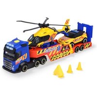 DICKIE TOYS 203717005 3er-Set Rettungs-Fahrzeuge (Volvo Truck mit Transporter, Auto & Airbus Helikopter) 40 cm von DICKIE TOYS SOS