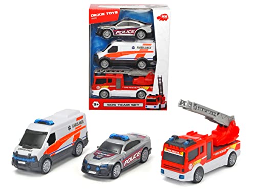 Dickie, 203712015 - SOS-Notfallfahrzeuge Polizei, Feuerwehr, Rettungswagen von Dickie Toys