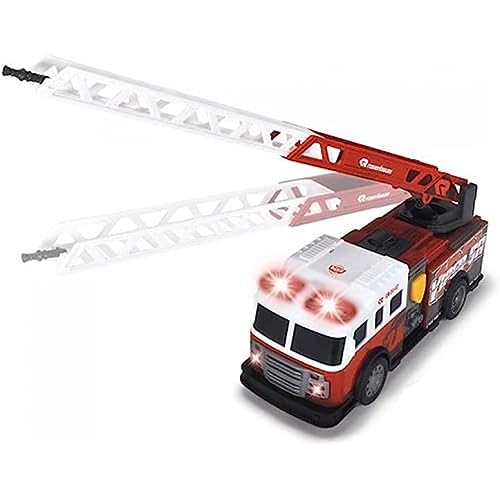 Dickie Toys – Feuerwehrauto Drehleiter – mit Blaulicht und Sirene, 27 cm lang, dreh- und ausziehbarer Leiter, für Kinder ab 3 Jahren, 203714019, Mehrfarbig von Dickie Toys