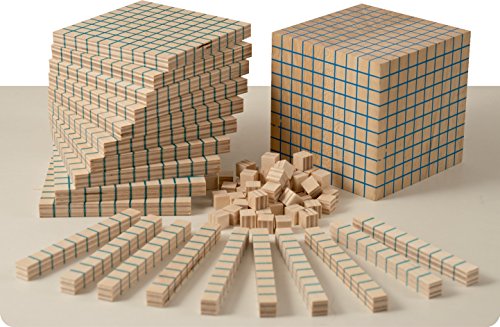 Dida - Set aus 121 Basis-10-Holzblöcken, Montessori Lernmaterial für Mathematik, Multibase Dienes Arithmetikblöcke für Kinder von Dida