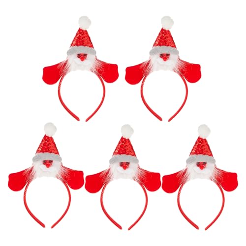 DIDILLX 5 x Weihnachts-Stirnbänder, festliches Haar-Accessoire für Feiertage, Partys, leuchtendes Haarband für Mädchen und Frauen von DIDILLX