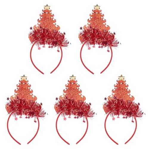 DIDILLX 5 x Weihnachts-Stirnbänder, festliches Haar-Accessoire für Feiertage, Partys, leuchtendes Haarband für Mädchen und Frauen von DIDILLX