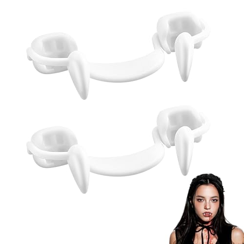 2 Stück Halloween Vampirzähne, Vampir Zähne, Wiederverwendbare Einziehbare Vampirzähne, Vampirzähne Reißzähne, für Kinder, Erwachsene, Halloween, Rollenspiele, Karneval 2 Stück Halloween Vampirzähne, Vampir Zähne, Wiederverwendbare Einziehbare Vampirzähne, Vampirzähne Reißzähne, für Kinder, Erwachsene, Halloween, Rollenspiele, Karneval von DIELIANHUA