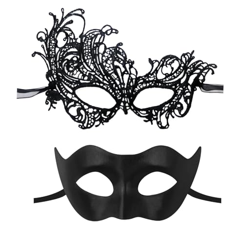 2 Stück Venezianische Maske, Maskerade Maske, Halloween Maske, Maskenball Maske, Spitze Maskes für Halloween, Karneval, Cosplay, Maskerade 2 Stück Venezianische Maske, Maskerade Maske, Halloween Maske, Maskenball Maske, Spitze Maskes für Halloween, Karneval, Cosplay, Maskerade von DIELIANHUA