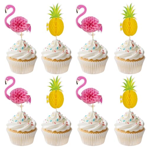 24 PCS Flamingo Tortendeko, 3D Flamingo Und AnanasTorten Topper, Flamingo Cupcake Topper, Geeignet Für Sommer-Strand-Mottopartys, Hawaii-Mottopartys 24 PCS Flamingo Tortendeko, 3D Flamingo Und AnanasTorten Topper, Flamingo Cupcake Topper, Geeignet Für Sommer-Strand-Mottopartys, Hawaii-Mottopartys von DIELIANHUA