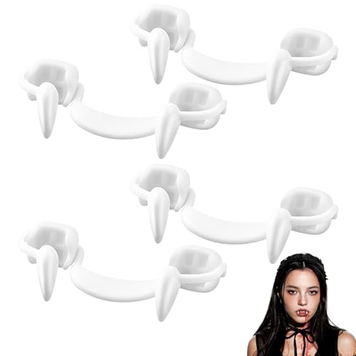 4 Stück Halloween Vampirzähne, Vampir Zähne, Wiederverwendbare Einziehbare Vampirzähne, Vampirzähne Reißzähne, für Kinder, Erwachsene, Halloween, Rollenspiele, Karneval 4 Stück Halloween Vampirzähne, Vampir Zähne, Wiederverwendbare Einziehbare Vampirzähne, Vampirzähne Reißzähne, für Kinder, Erwachsene, Halloween, Rollenspiele, Karneval von DIELIANHUA