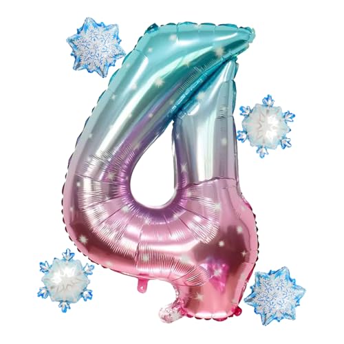 Geburtstag Luftballon 4, Folienballon 4, Folienballons Zum 4, Schneeflocken Luftballon, Schneeflocken Ballons, Geeignet Für Mädchengeburtstagsfeiern, Hochzeiten, Weihnachten Geburtstag Luftballon 4, Folienballon 4, Folienballons Zum 4, Schneeflocken Luftballon, Schneeflocken Ballons, Geeignet Für Mädchengeburtstagsfeiern, Hochzeiten, Weihnachten von DIELIANHUA