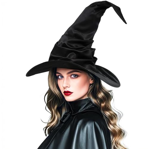 DIELIANHUA Hexenhut, 43CM Halloween Hexenhut, Hexenhuts Damen, Faltbarer Schwarz Hexenmütze, Hexen Zubehör für Halloween, Karneval, Cosplay, Maskerade DIELIANHUA Hexenhut, 43CM Halloween Hexenhut, Hexenhuts Damen, Faltbarer Schwarz Hexenmütze, Hexen Zubehör für Halloween, Karneval, Cosplay, Maskerade von DIELIANHUA