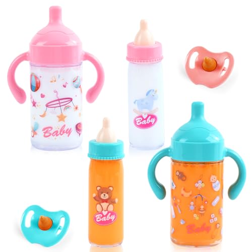 DIELIANHUA Puppenzubehör, 4 Stück Magische Flasche mit 2 Stück Puppenschnuller, Magie Puppenzubehör, Puppenflasche mit Milch, Puppe Zubehör, Geschenk für Kinder ab 3 Jahre DIELIANHUA Puppenzubehör, 4 Stück Magische Flasche mit 2 Stück Puppenschnuller, Magie Puppenzubehör, Puppenflasche mit Milch, Puppe Zubehör, Geschenk für Kinder ab 3 Jahre von DIELIANHUA